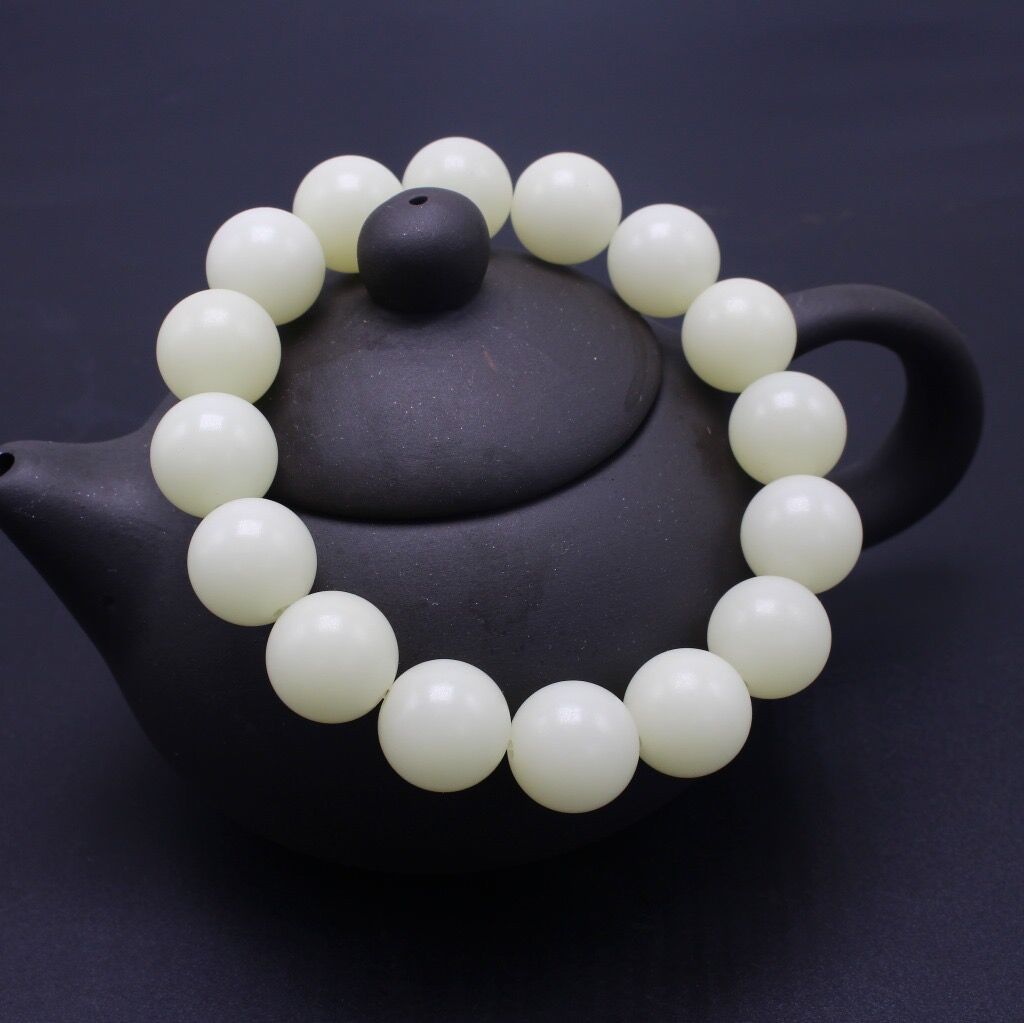 Original Design Natural White Bodhi Root Beads Bracelet Lotus 108 Lotus Mala Healing Prayer Bracelet for Women Jewelry Gift